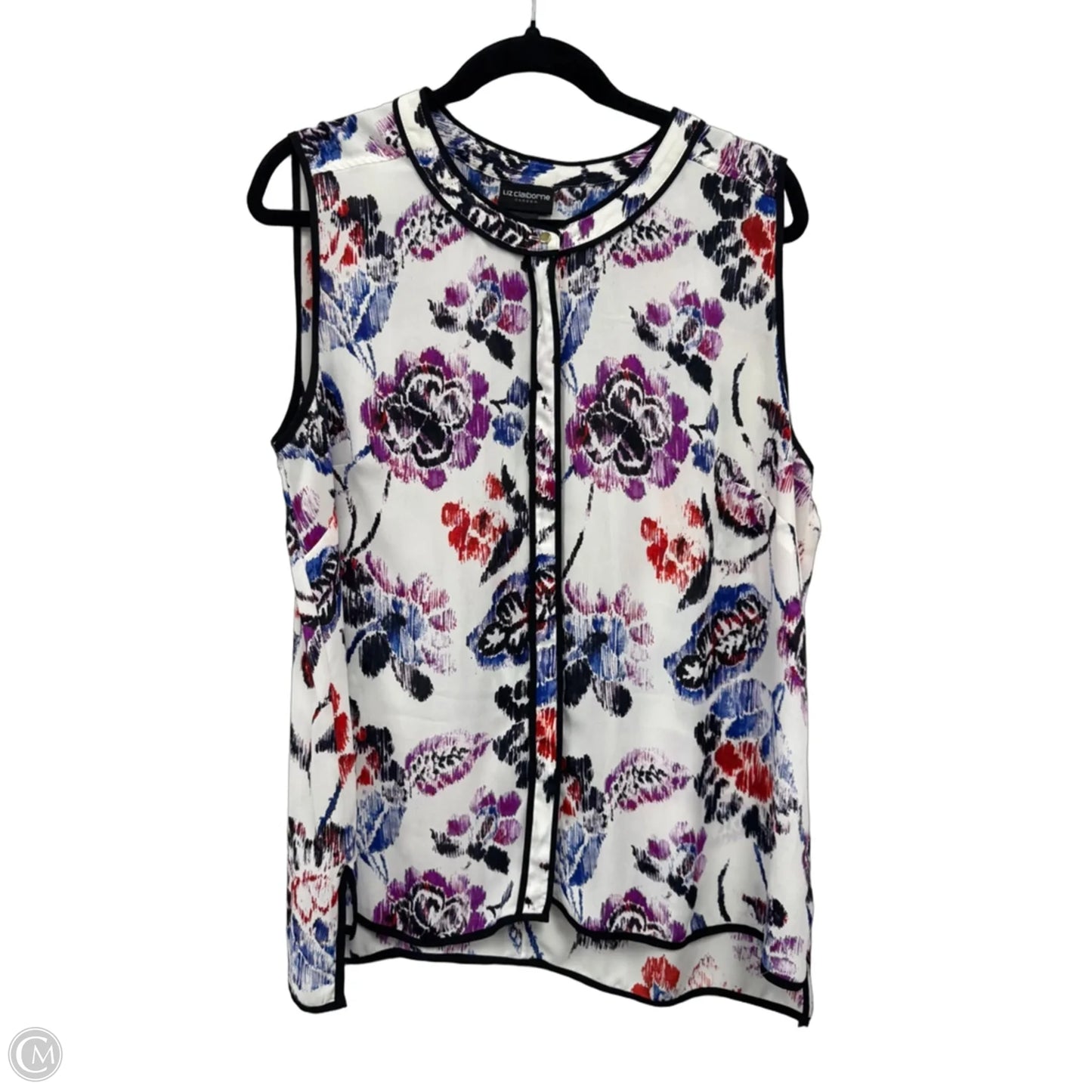 Top Sleeveless By Liz Claiborne In Floral Print, Size: Xl