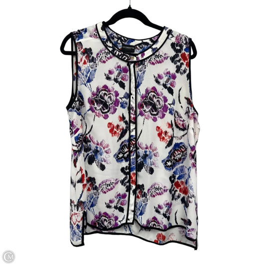 Top Sleeveless By Liz Claiborne In Floral Print, Size: Xl