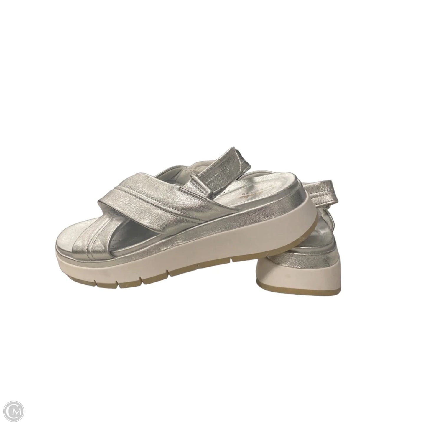 Sandals Heels Platform By Clarks In Silver, Size: 8.5