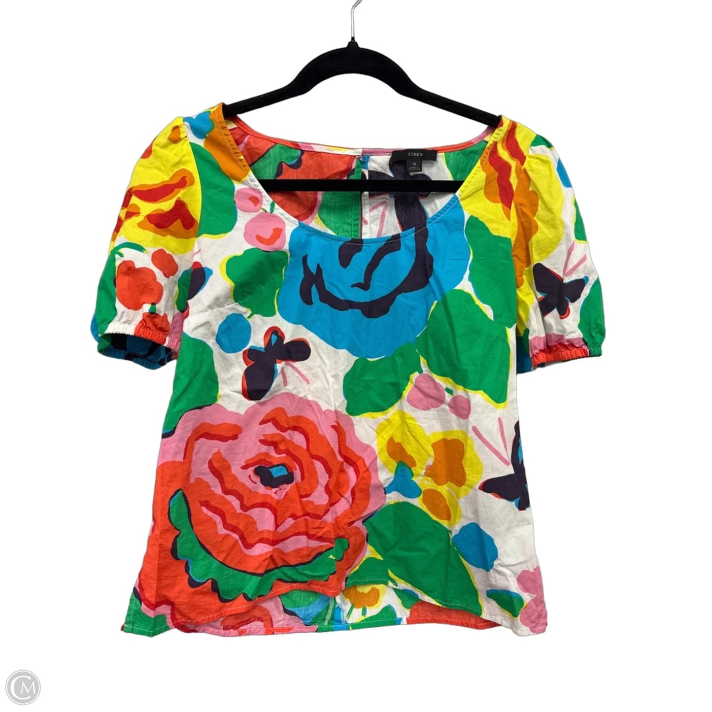 Top Short Sleeve By J. Crew In Floral Print, Size: 6
