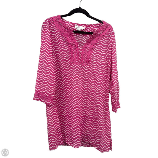 Swimwear Cover-up By Vineyard Vines In Pink & White, Size: S