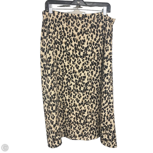 Skirt Midi By Halogen In Animal Print, Size: L