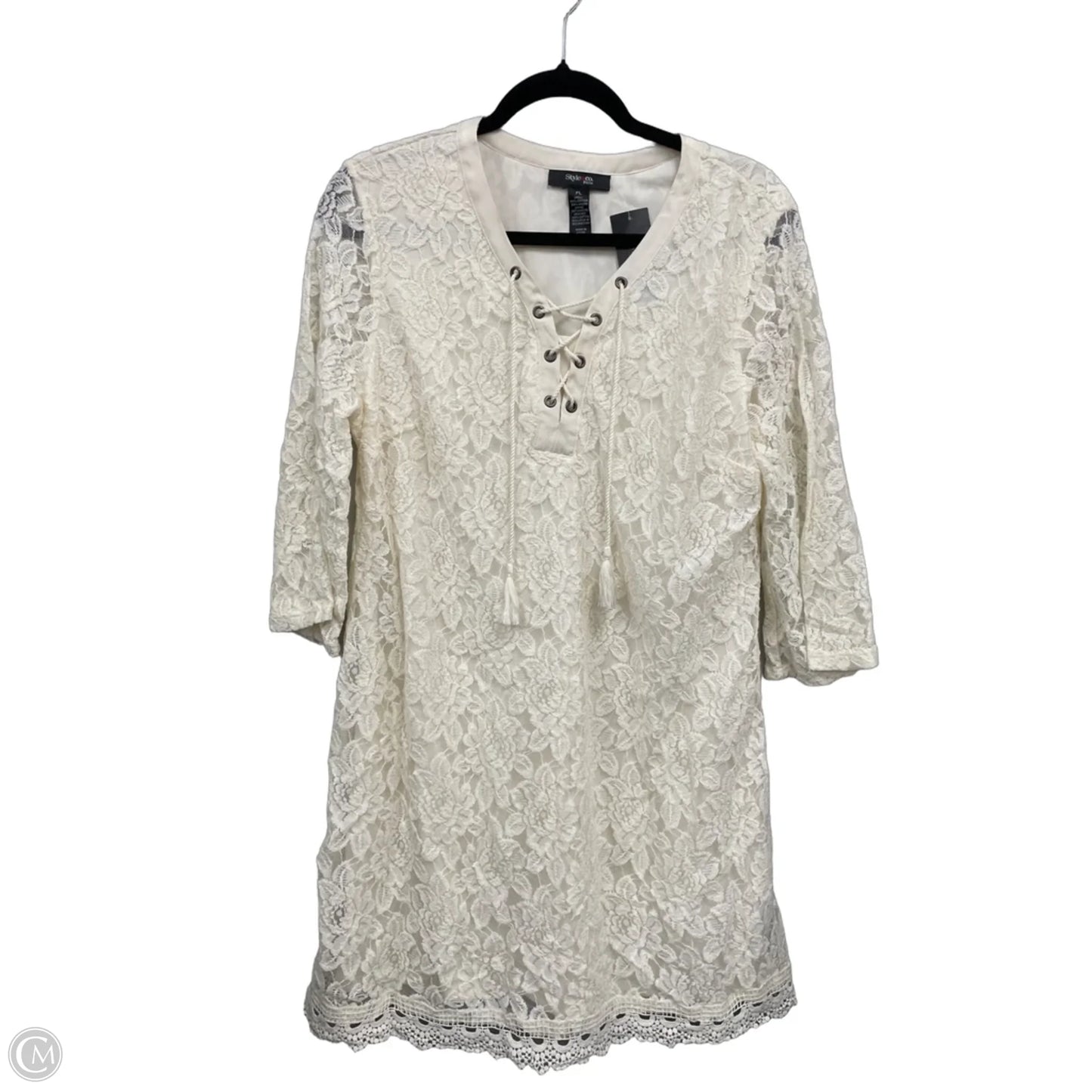 Dress Casual Short By Style And Company In Cream, Size: Lp
