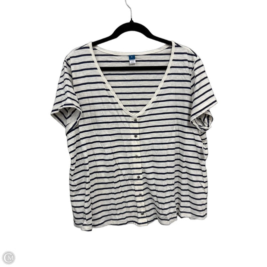Top Short Sleeve By Old Navy In Blue & Cream, Size: Xl