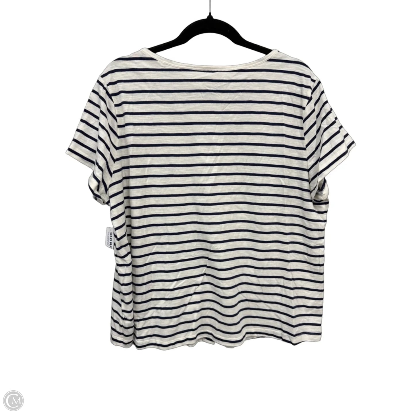 Top Short Sleeve By Old Navy In Blue & Cream, Size: Xl
