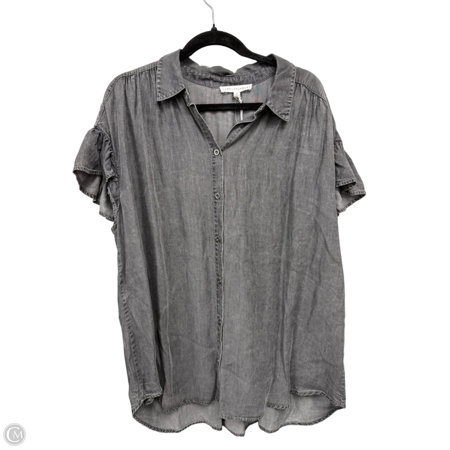 Top Short Sleeve By Jane And Delancey In Grey, Size: 1x
