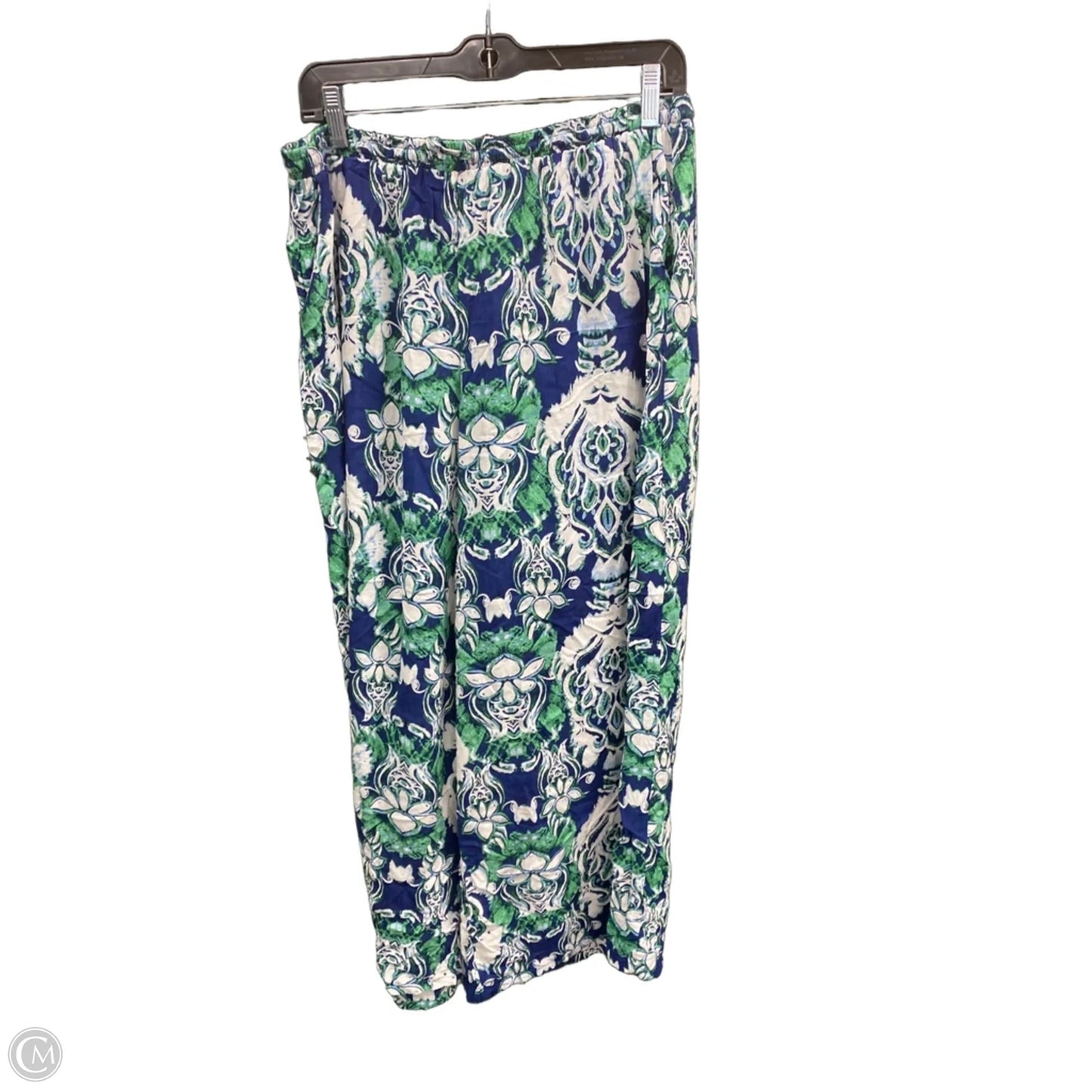 Pants Wide Leg By Nicole Miller In Blue & Green, Size: L