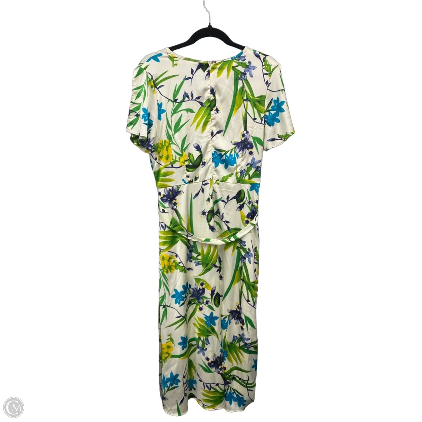 Dress Casual Midi By Sofia By Sofia Vergara In Cream & Green, Size: L
