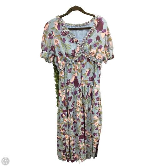 Dress Casual Maxi By Clothes Mentor In Blue & Purple, Size: L