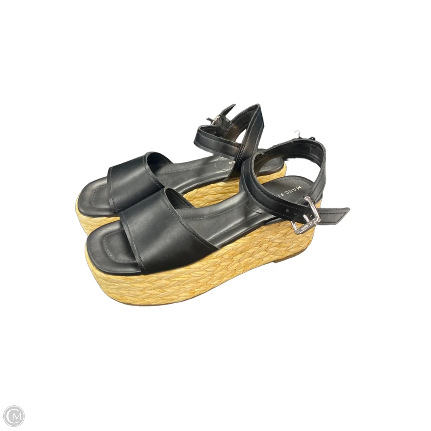 Sandals Heels Wedge By Marc Fisher In Black, Size: 8.5