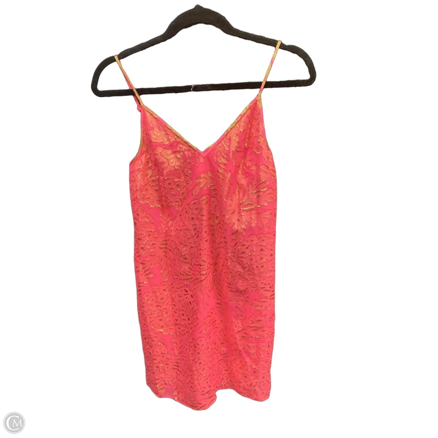 Dress Designer By Lilly Pulitzer In Gold & Pink, Size: Xxs