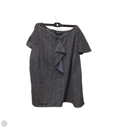 Blouse Short Sleeve By Jones New York In Polkadot Pattern, Size: 18