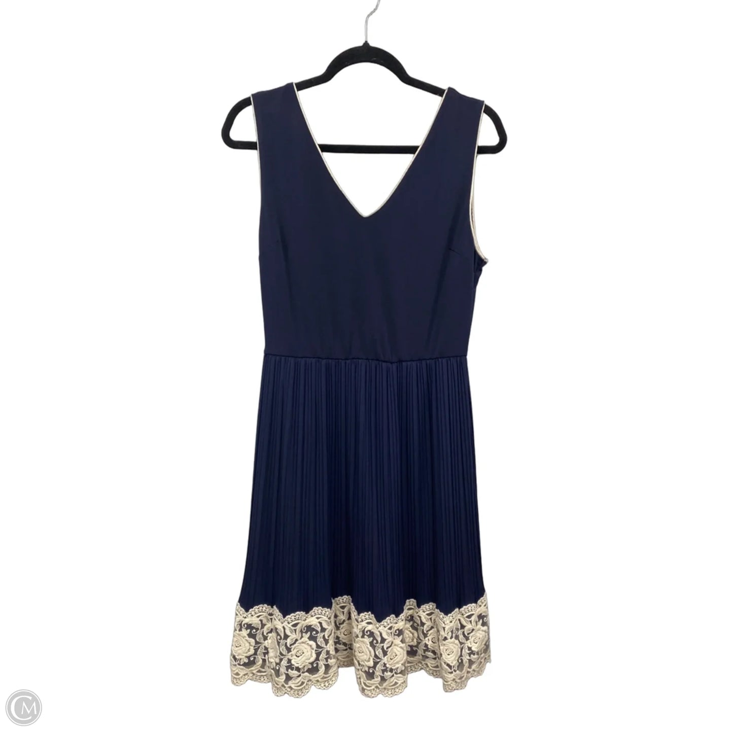 Dress Casual Short By Clothes Mentor In Blue & Cream, Size: Xl