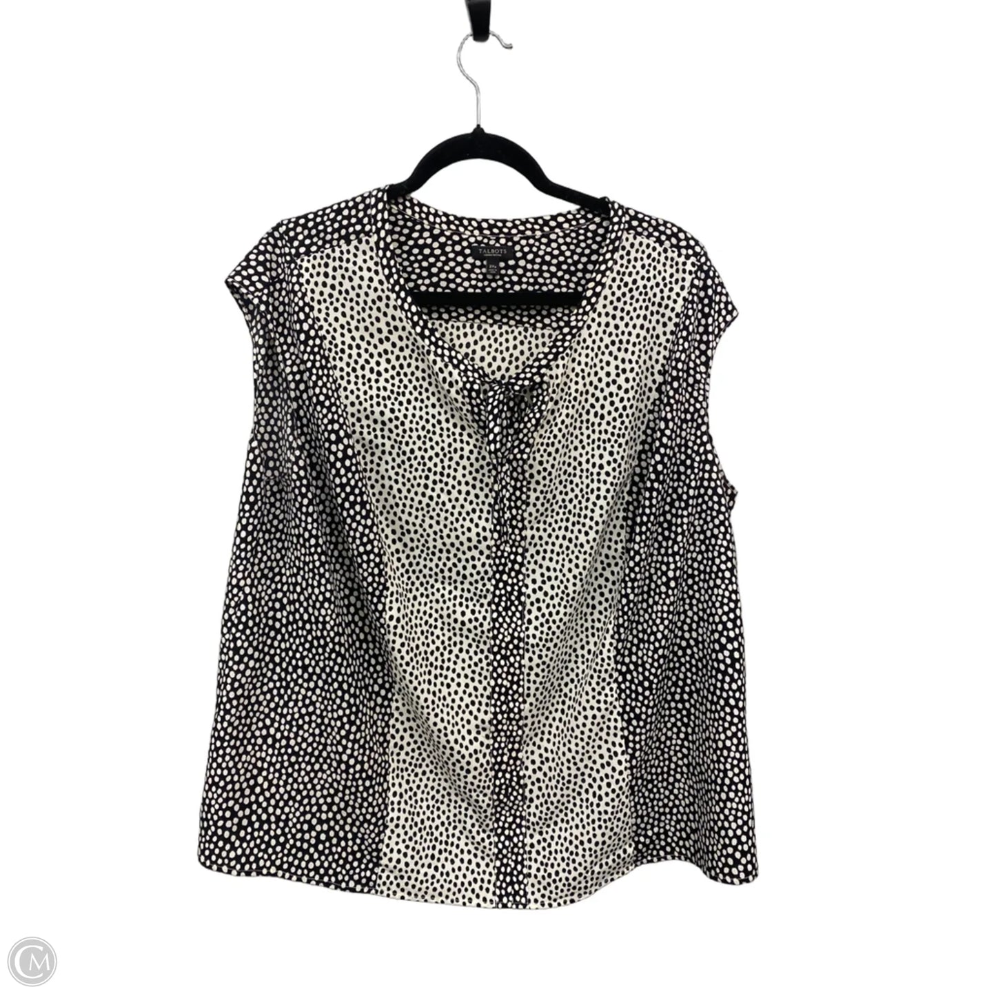 Top Sleeveless By Talbots In Black & Cream, Size: 2x