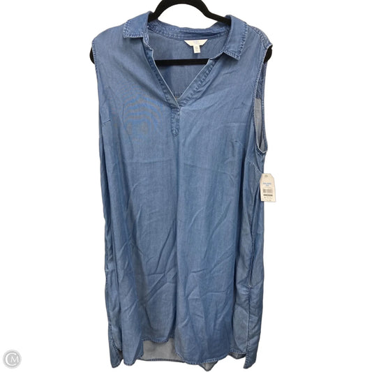 Dress Casual Midi By Time And Tru In Blue, Size: Xxl