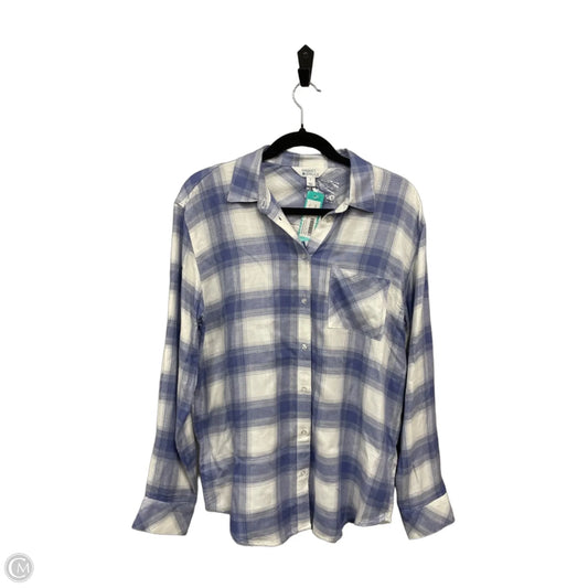 Top Long Sleeve By Market & Spruce In Blue & White, Size: S