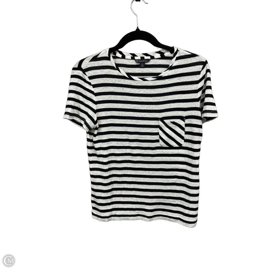 Top Short Sleeve By Brooks Brothers In Black & White, Size: M