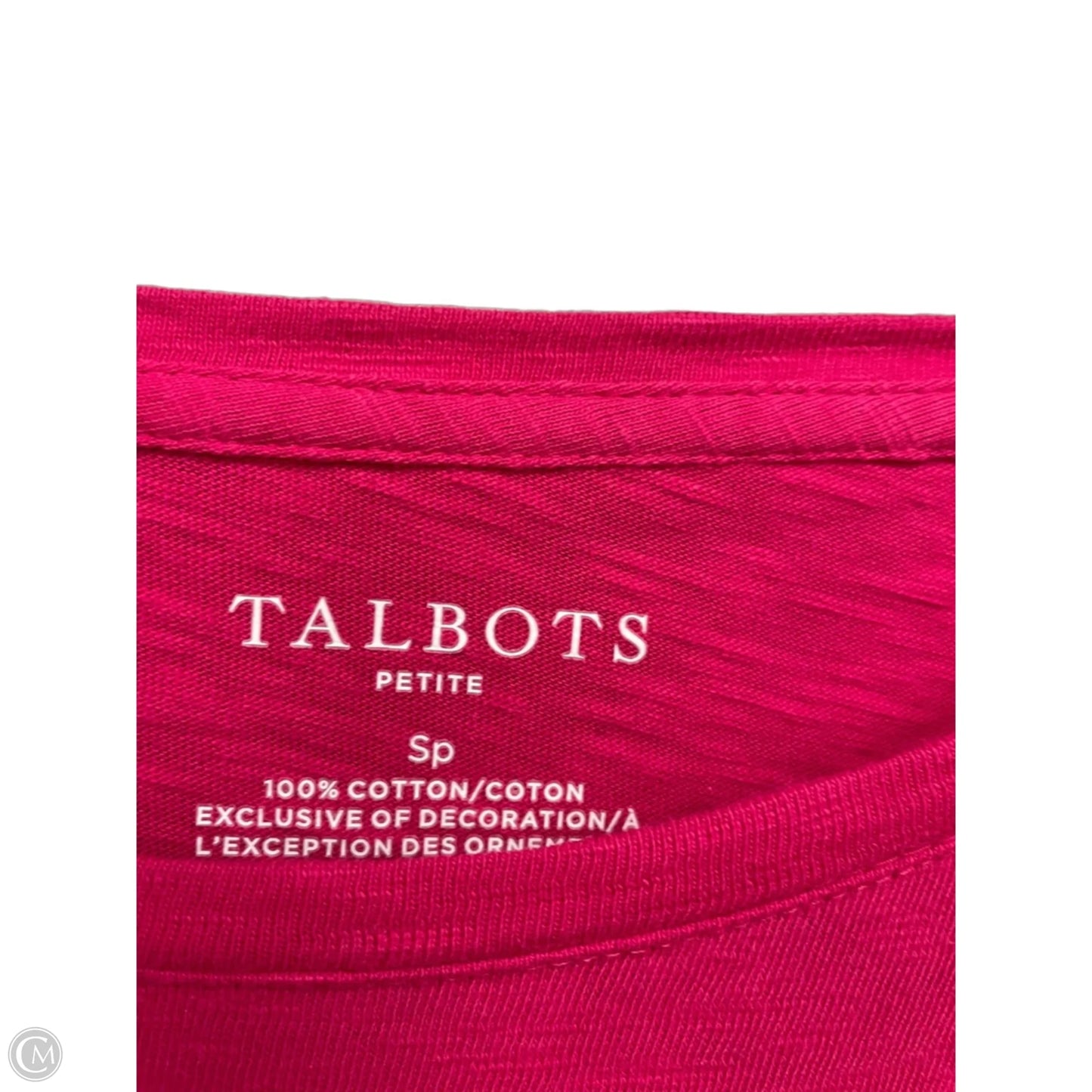 Top Short Sleeve By Talbots In Pink, Size: Sp