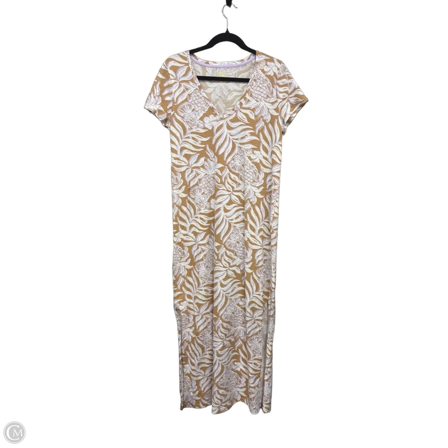 Dress Designer By Lilly Pulitzer In Tan & White, Size: M