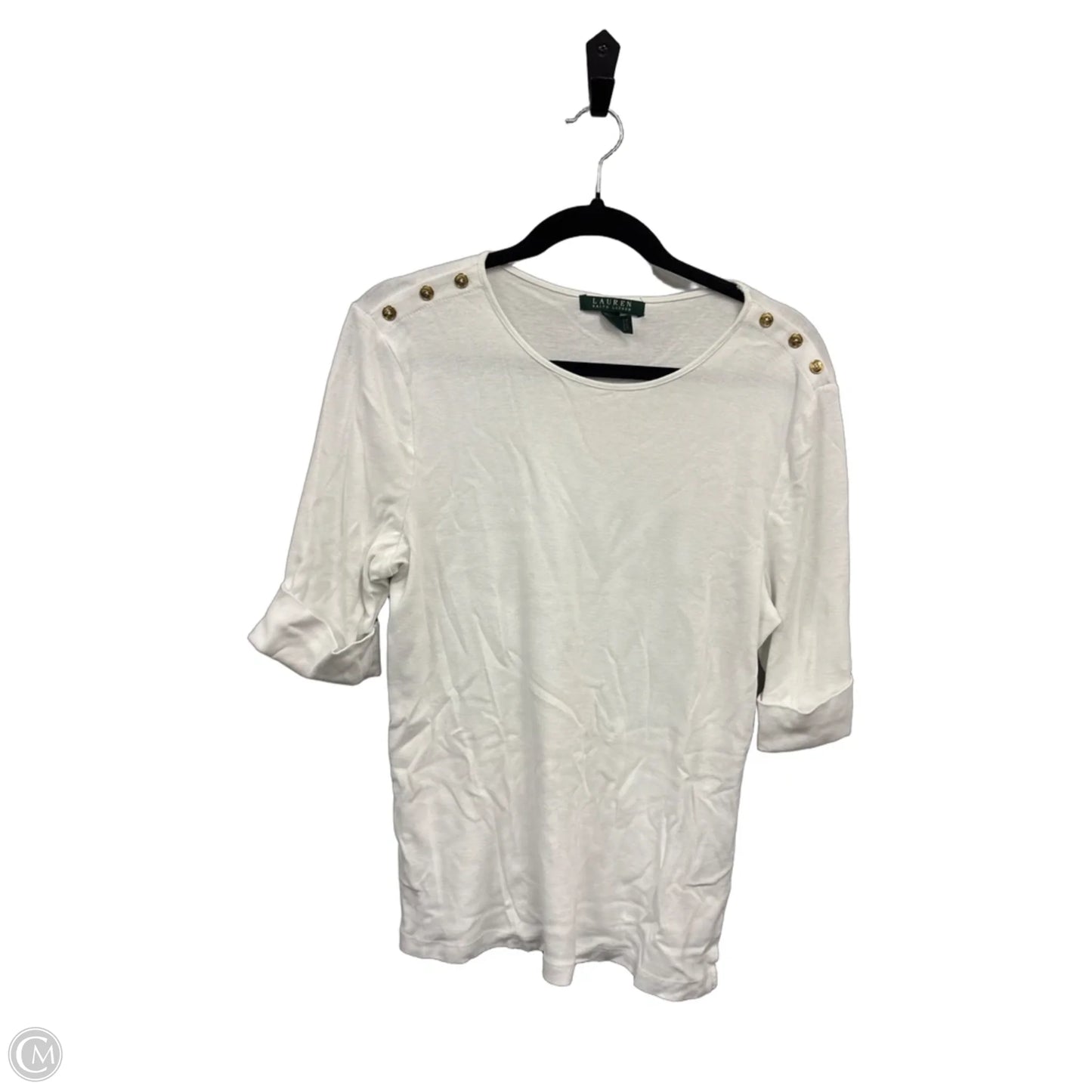 Top Short Sleeve By Lauren By Ralph Lauren In White, Size: Xs