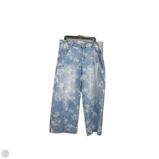 Jeans Wide Leg By No Boundaries In Blue & White, Size: 16