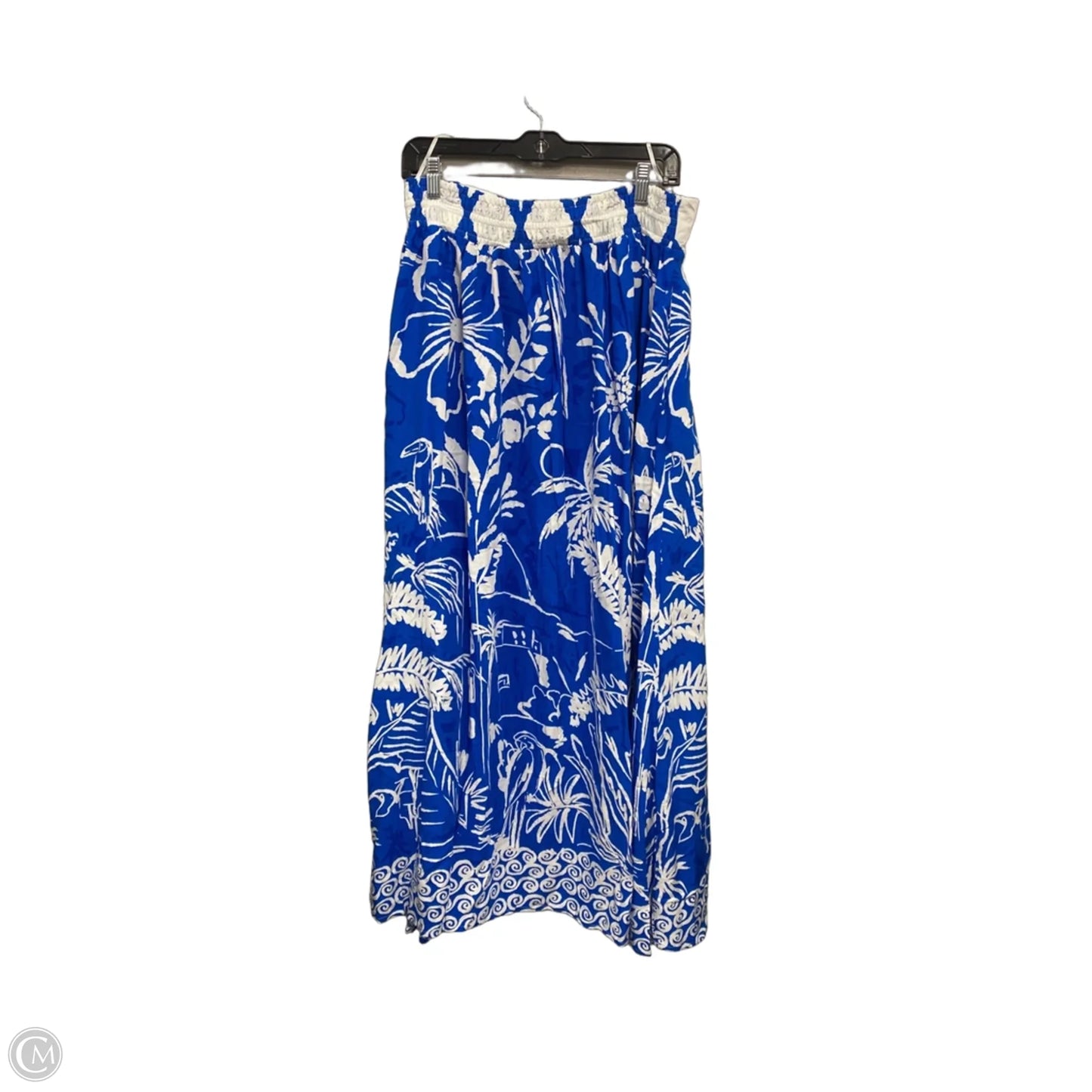 Skirt Maxi By Clothes Mentor In Blue & White, Size: Xl
