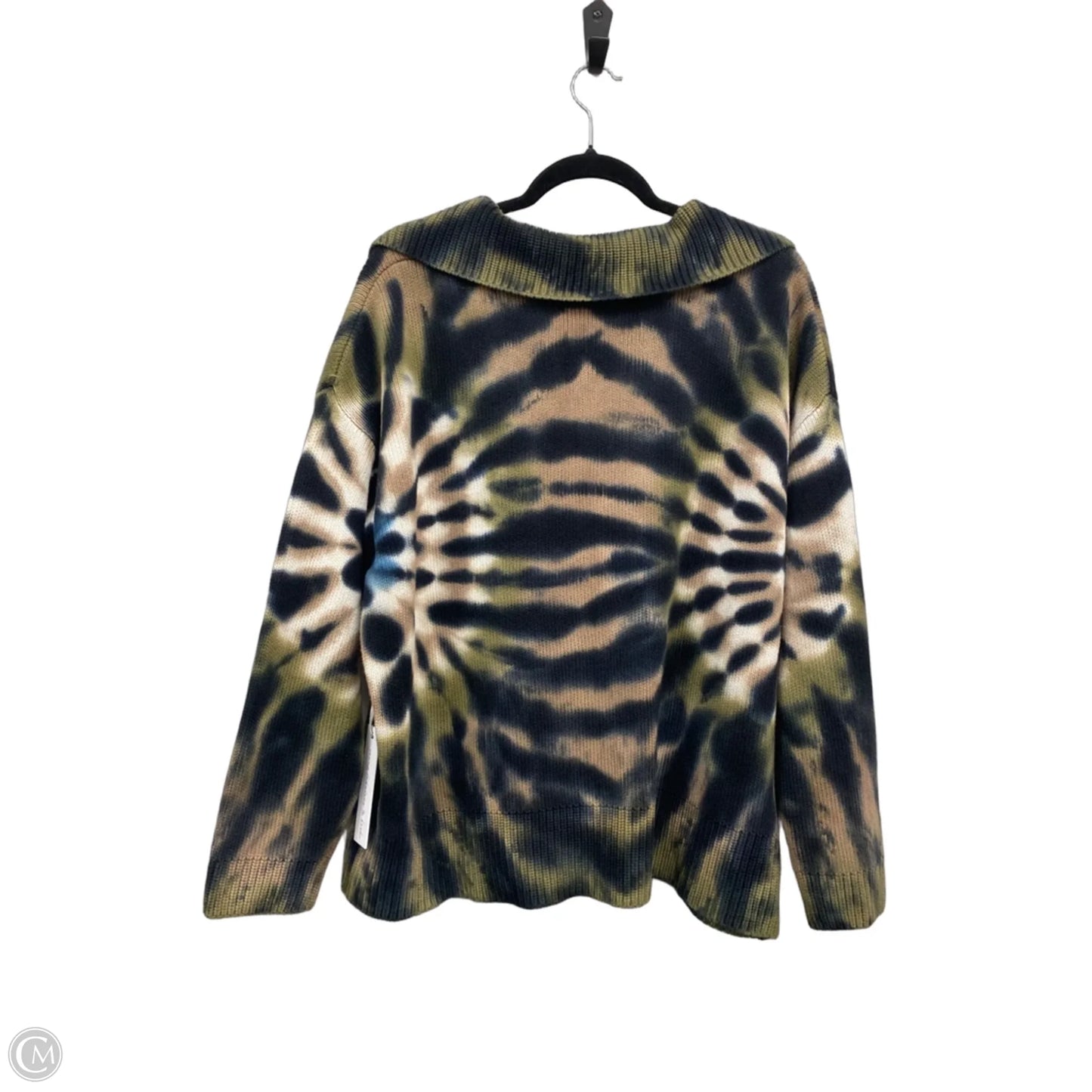 Sweater By Young Fabulous & Broke In Green & Tan, Size: L