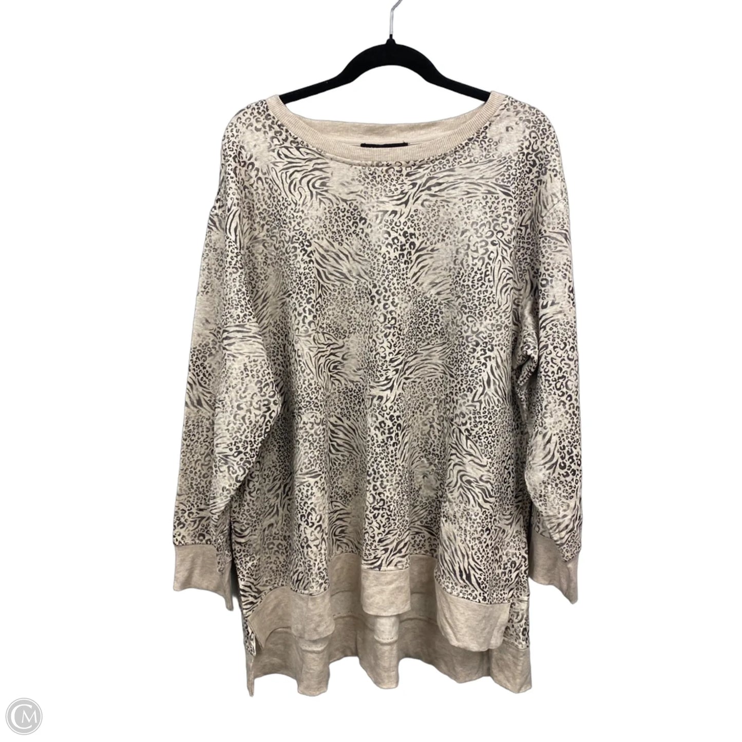 Sweatshirt Crewneck By Jane And Delancey In Grey & Tan, Size: 1x