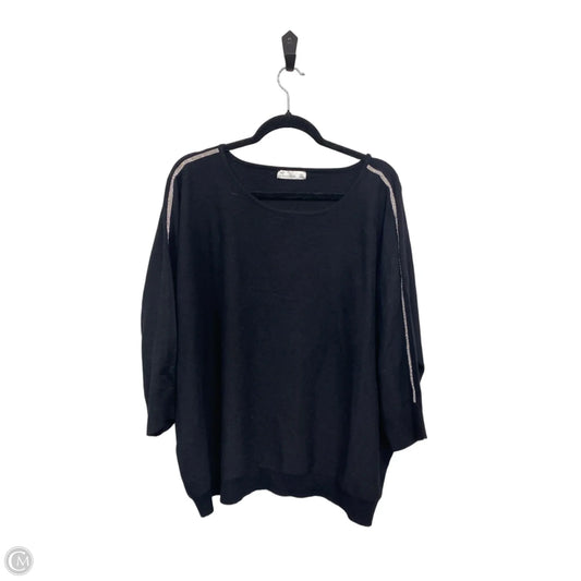 Sweater By 89th And Madison In Black & Silver, Size: 2x