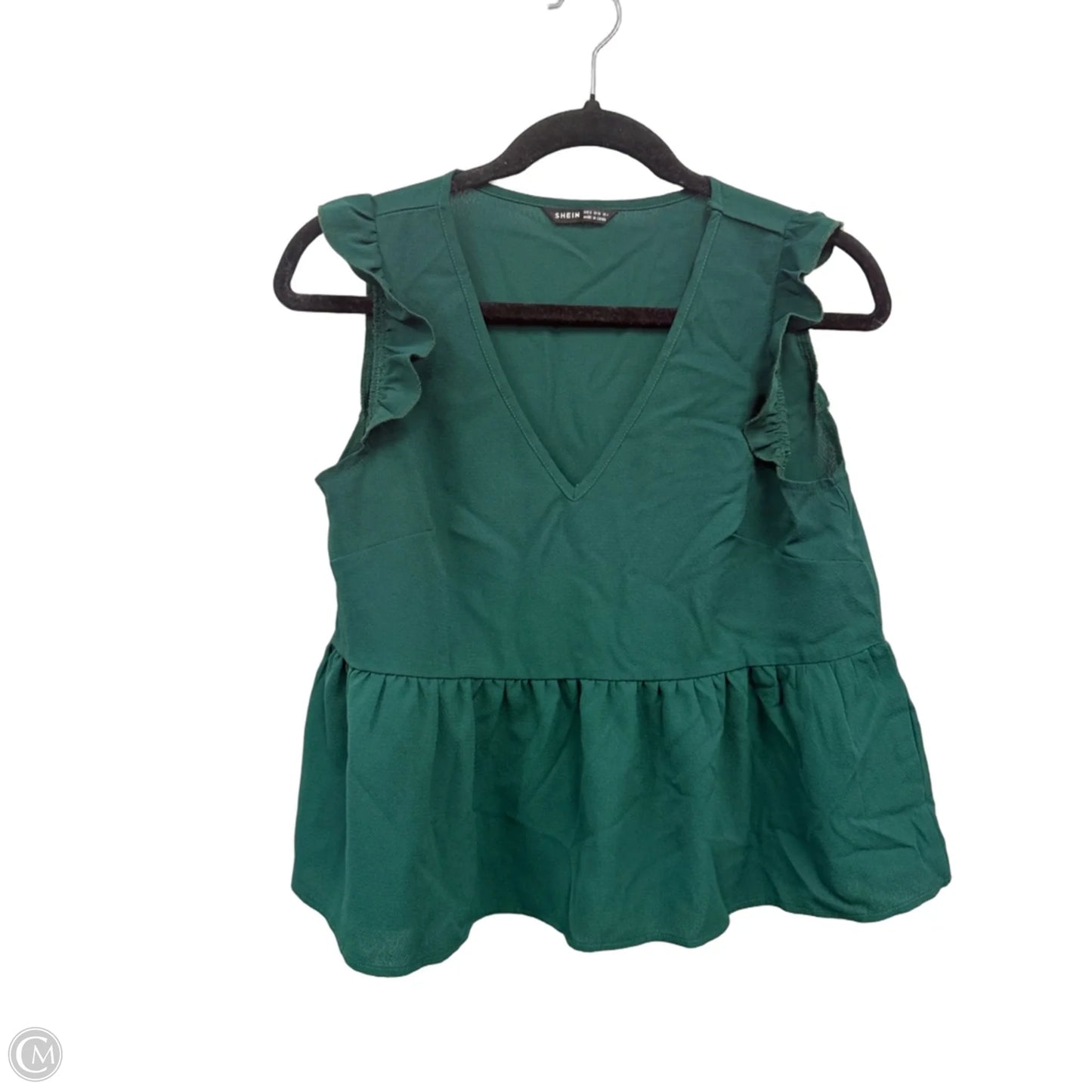 Top Short Sleeve By Shein In Green, Size: S