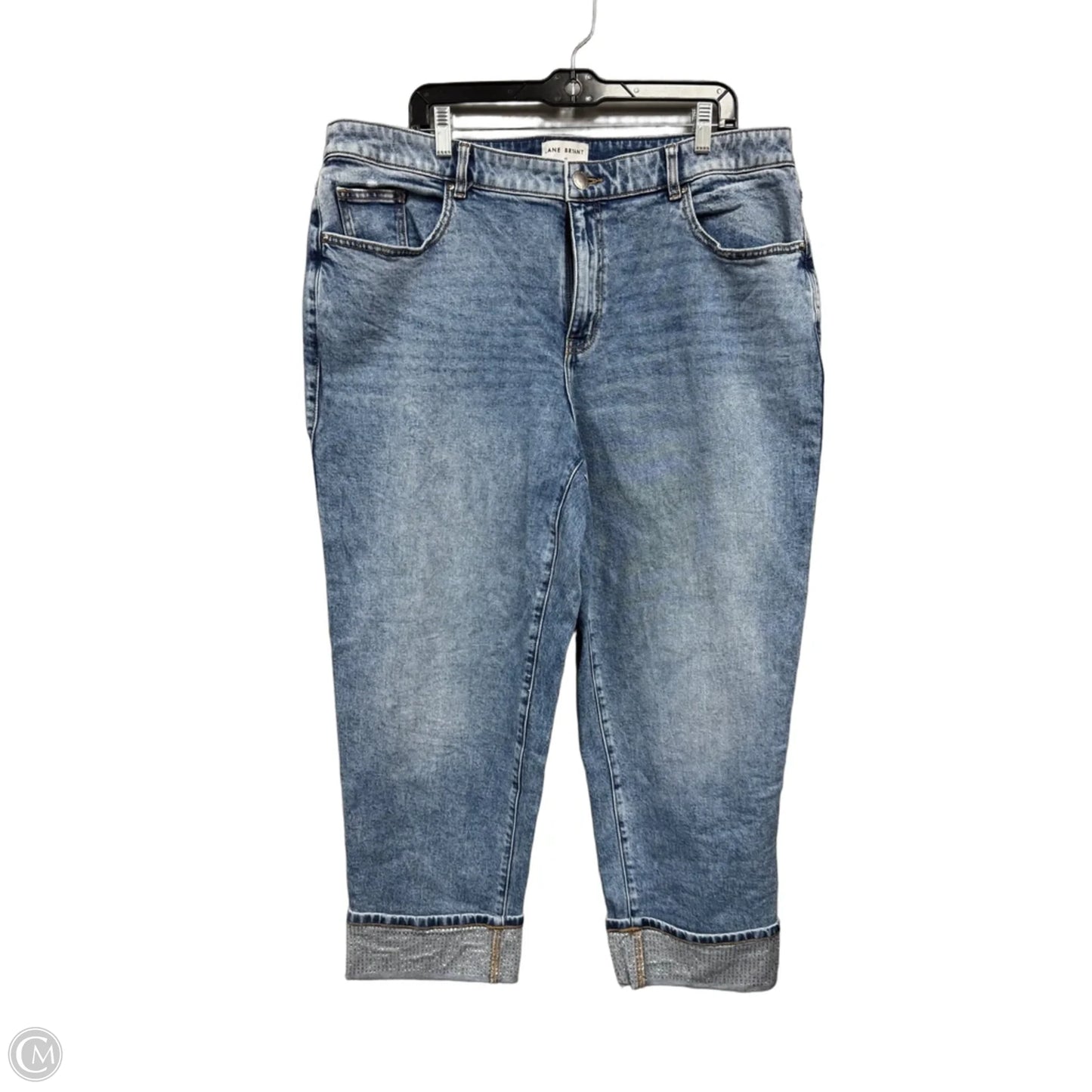 Jeans Boyfriend By Lane Bryant In Blue & Silver, Size: 18