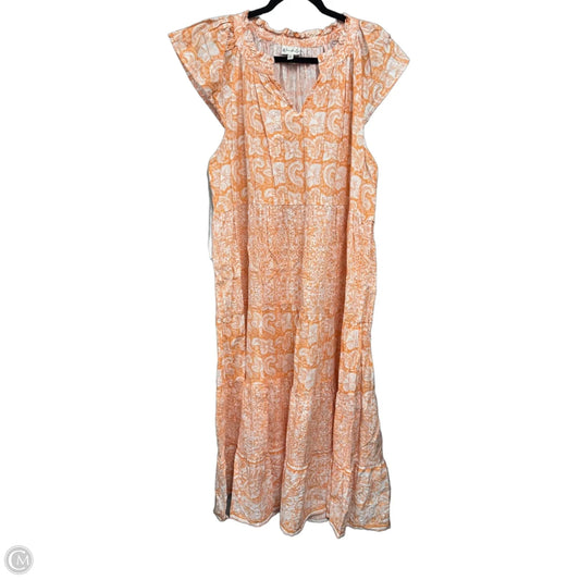 Dress Casual Midi By Wonderly In Orange & White, Size: 2x