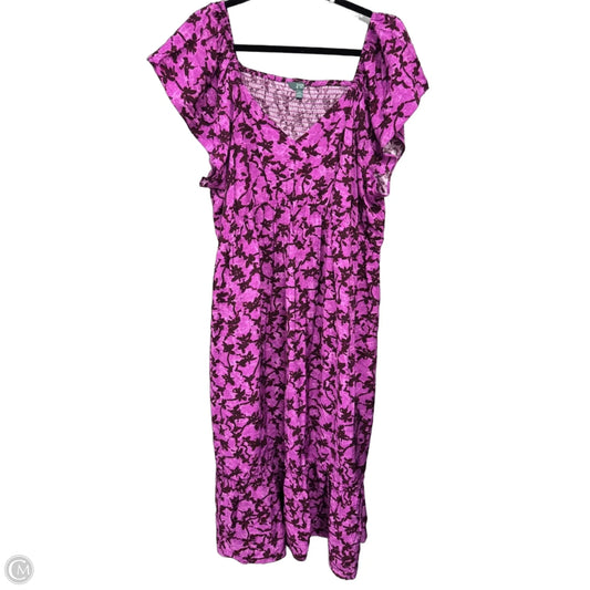 Dress Casual Midi By Terra & Sky In Purple, Size: 2x