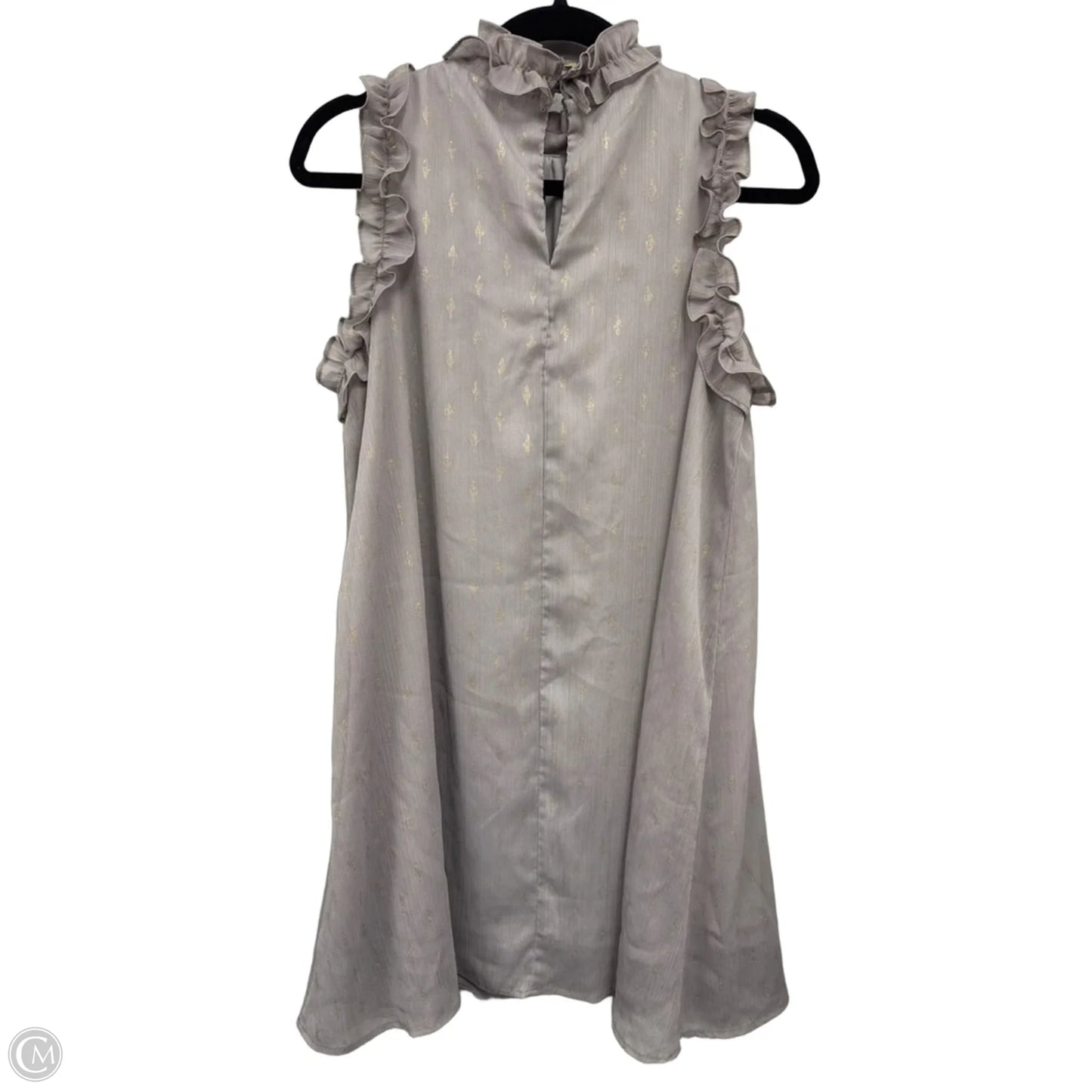 Dress Casual Short By Glam In Gold & Grey, Size: M