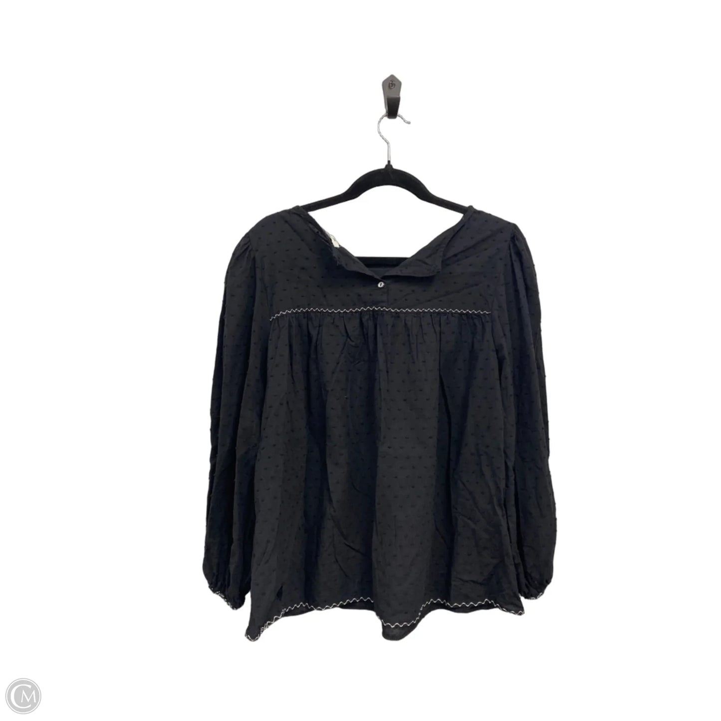 Top 3/4 Sleeve By Max Studio In Black & Cream, Size: L