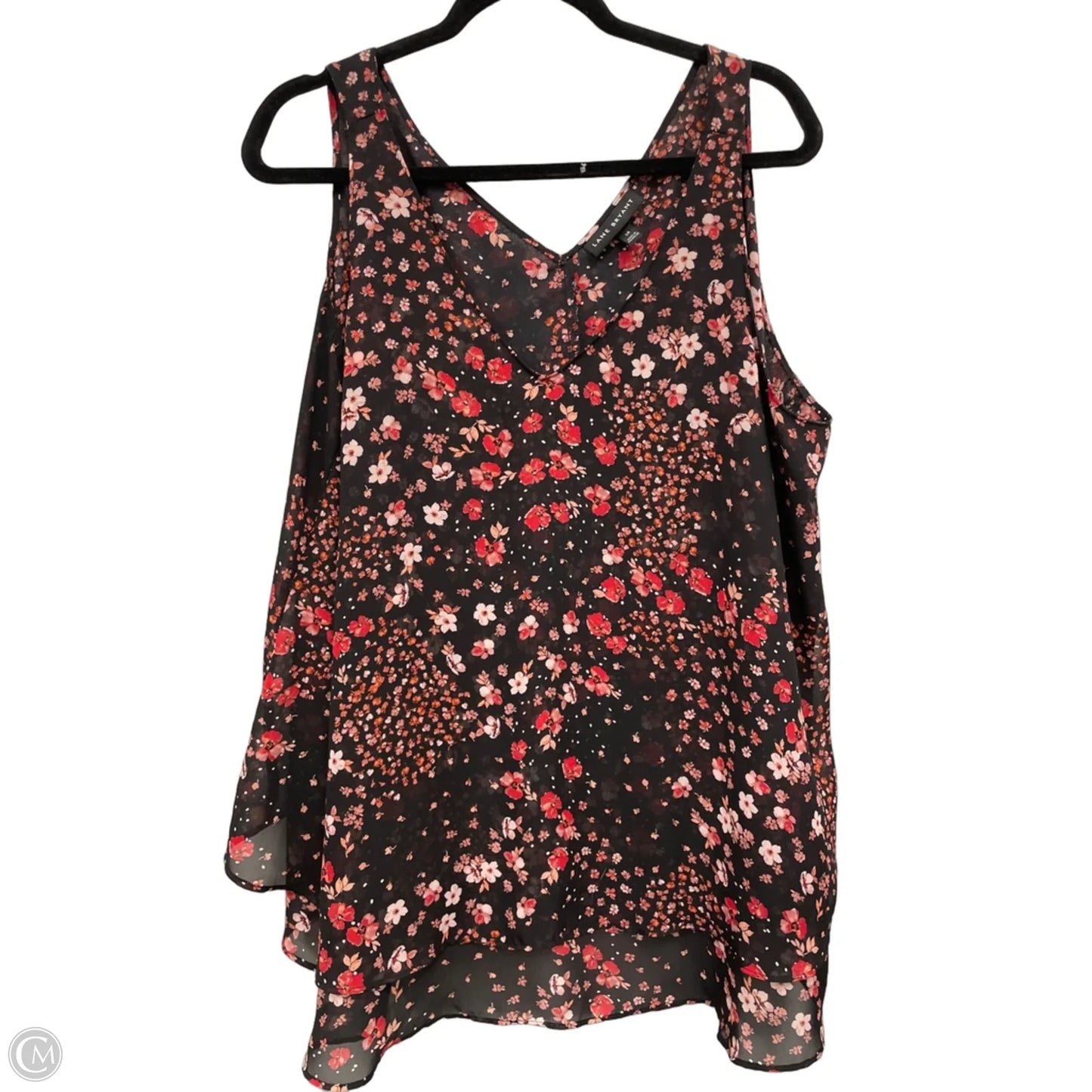 Top Sleeveless By Lane Bryant In Black & Red, Size: 18