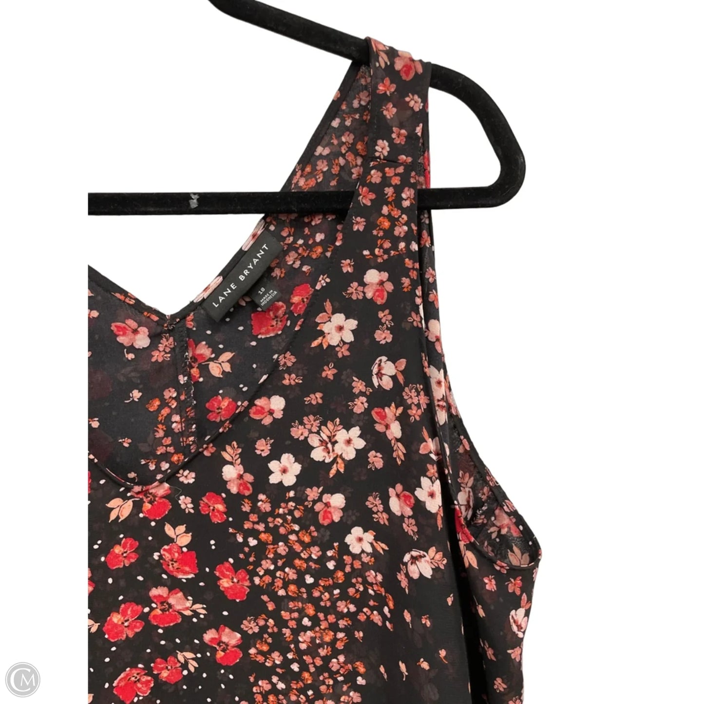 Top Sleeveless By Lane Bryant In Black & Red, Size: 18