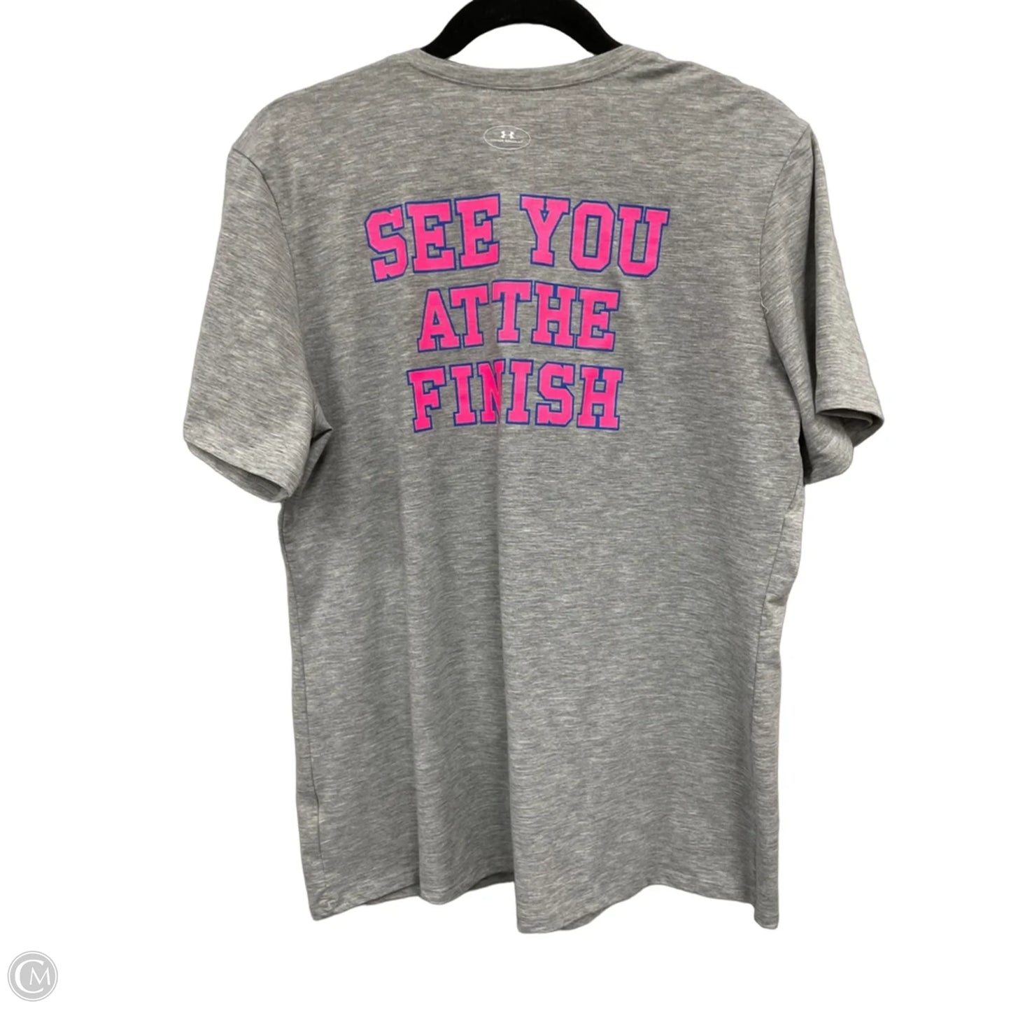 Athletic Top Short Sleeve By Under Armour In Grey, Size: Xl