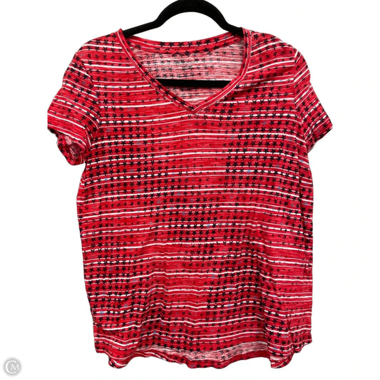 Top Short Sleeve Basic By New Directions In Black & Red, Size: M