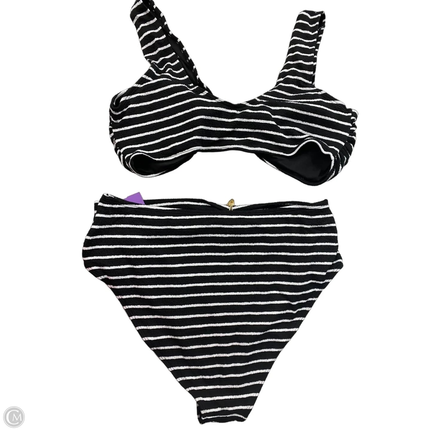 Swimsuit 2pc By Clothes Mentor In Black & White, Size: 3x