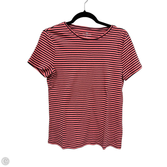 Top Short Sleeve Basic By Talbots In Black & Orange, Size: M