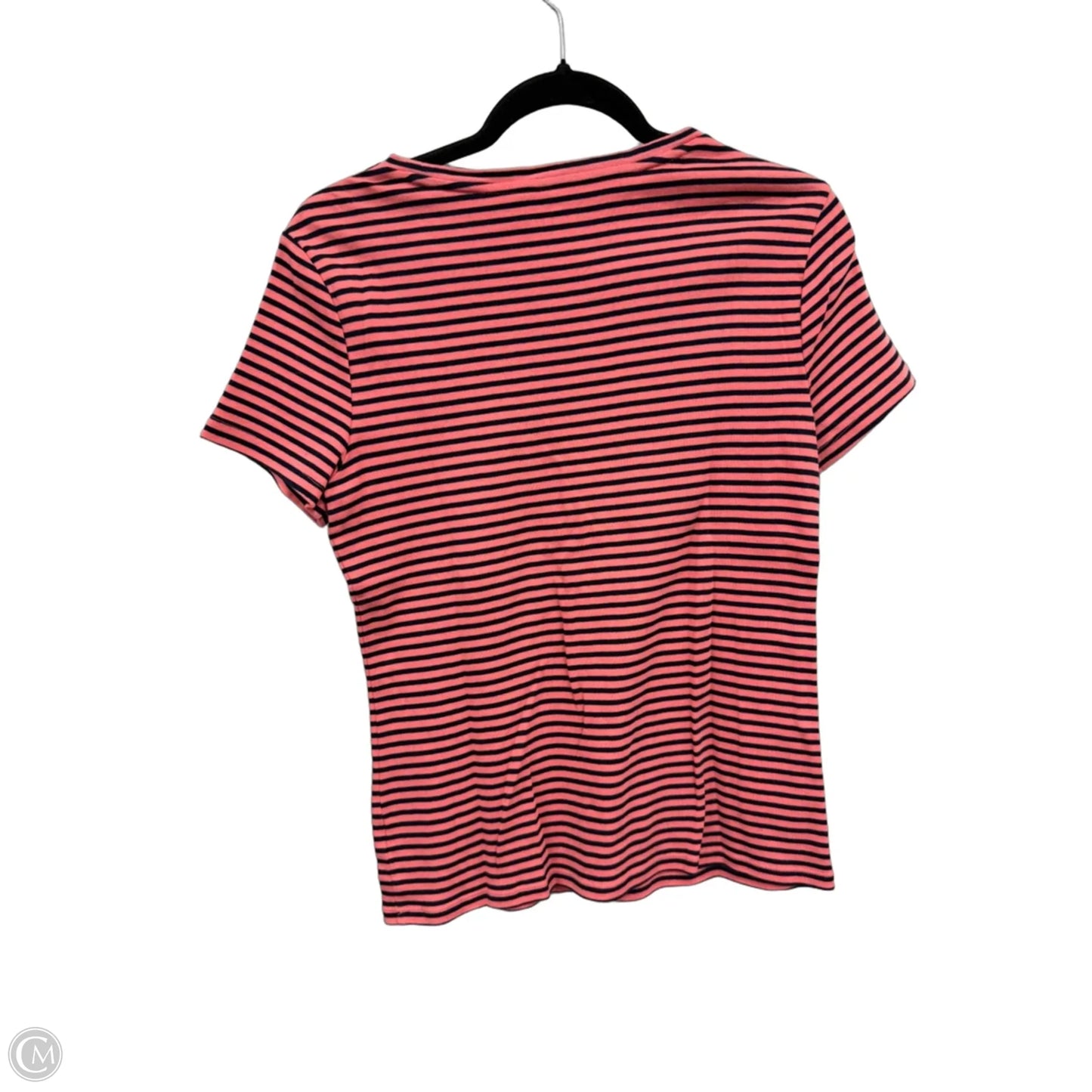 Top Short Sleeve Basic By Talbots In Black & Orange, Size: M