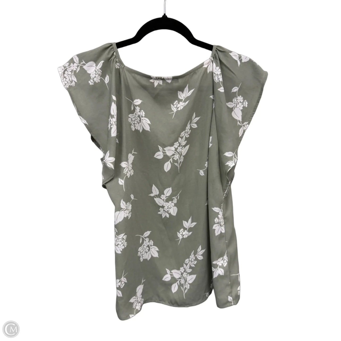 Top Short Sleeve By Ann Taylor In Green & White, Size: Xs
