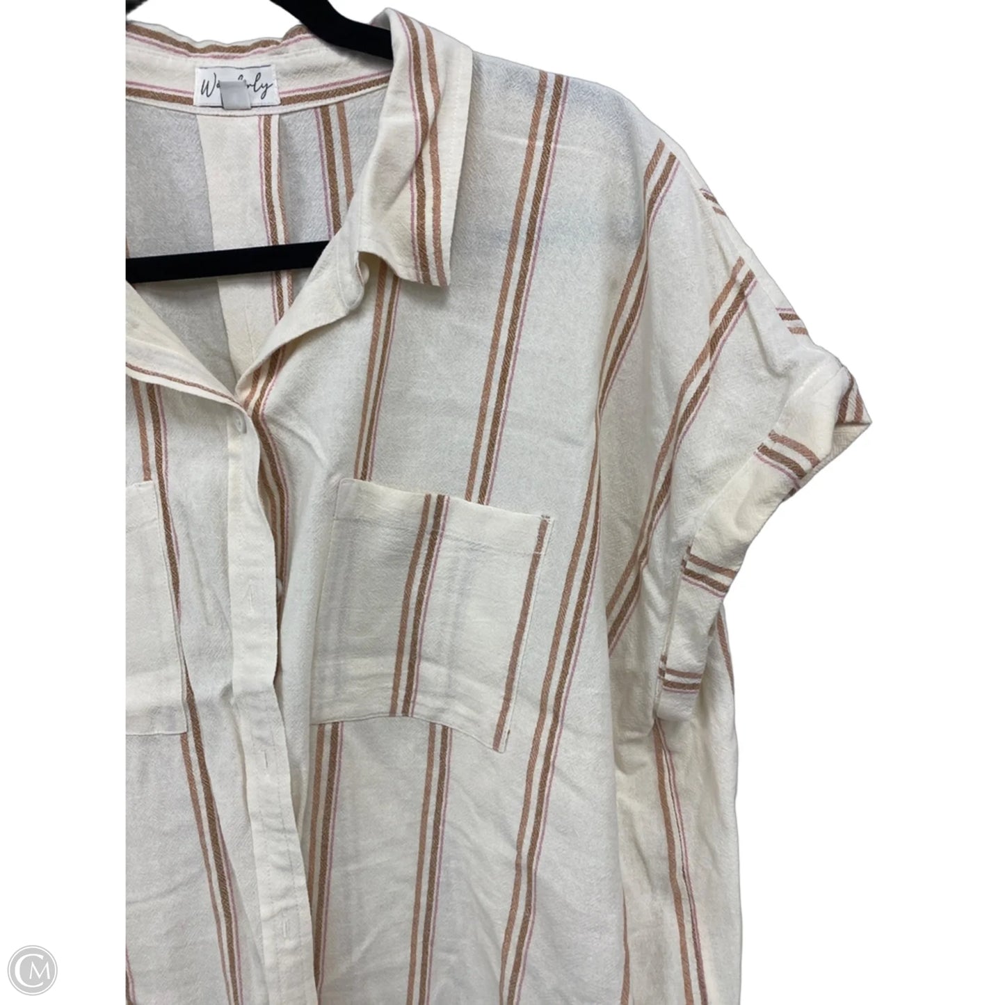 Top Short Sleeve By Wonderly In Cream & Orange, Size: Xl