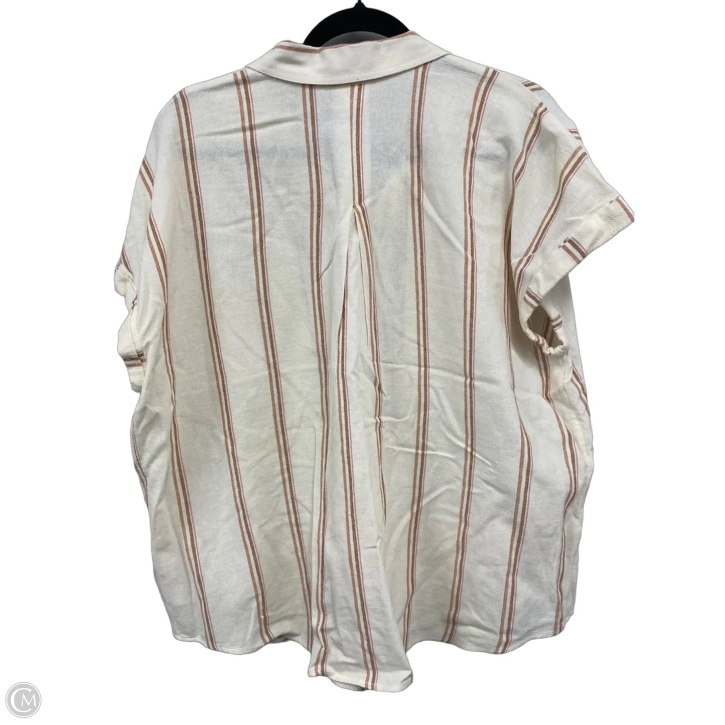 Top Short Sleeve By Wonderly In Cream & Orange, Size: Xl