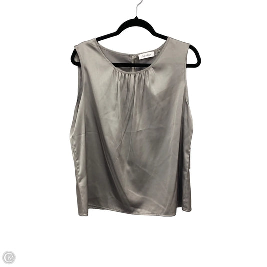 Top Sleeveless By Calvin Klein In Grey, Size: Xl