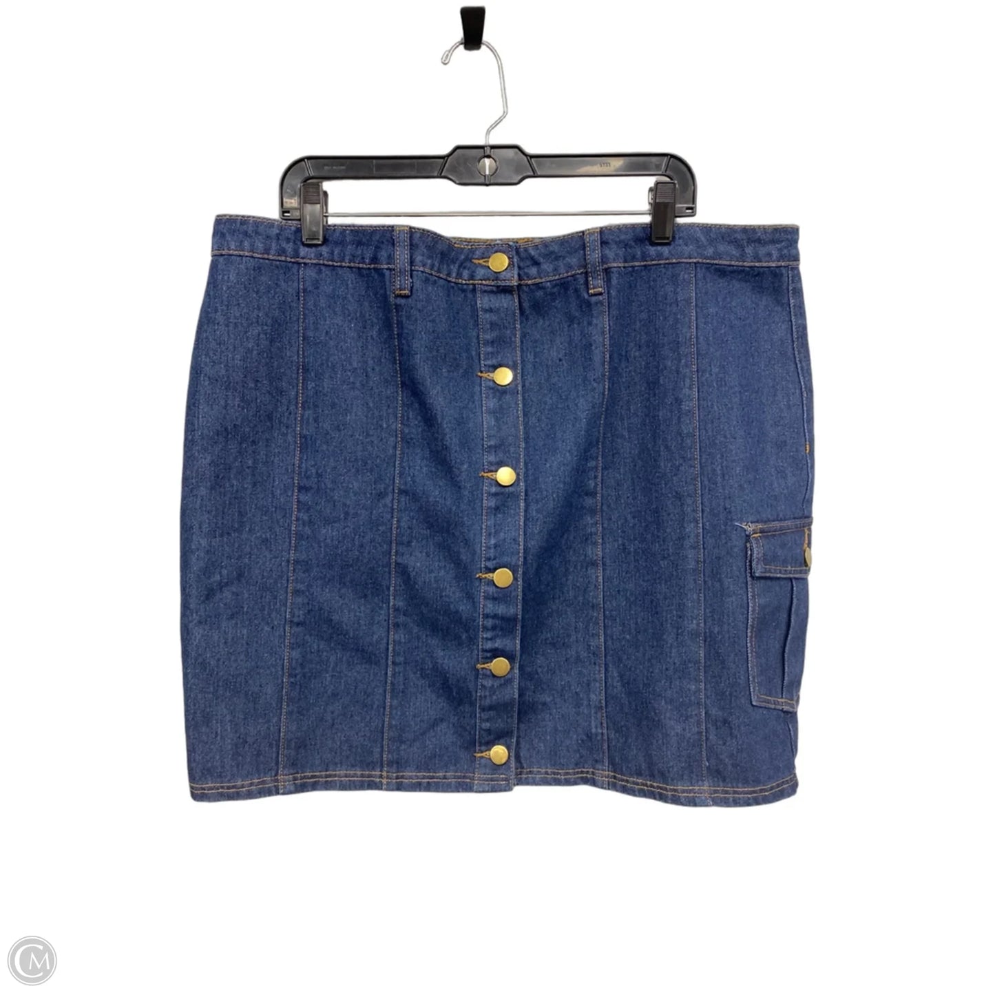 Skirt Mini & Short By Pretty Little Thing In Blue, Size: Xl