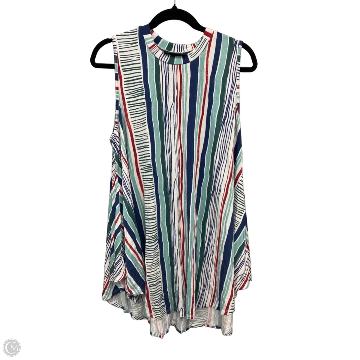 Top Sleeveless By Lane Bryant In Blue & Red, Size: 1x