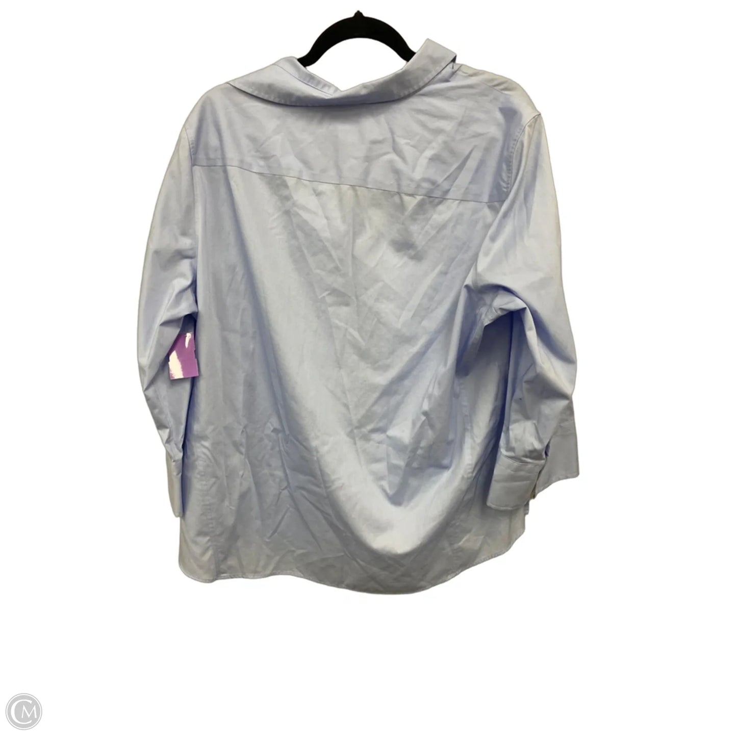 Top 3/4 Sleeve By Foxcroft In Blue, Size: Xxl
