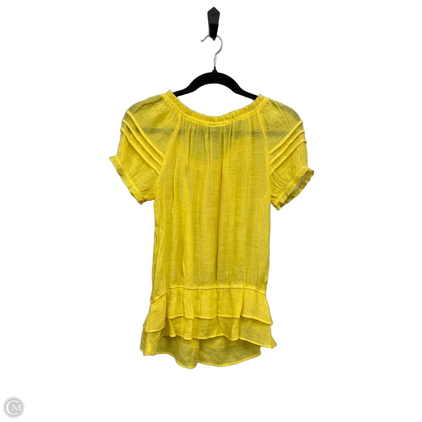 Top Short Sleeve By Iz Byer In Yellow, Size: S